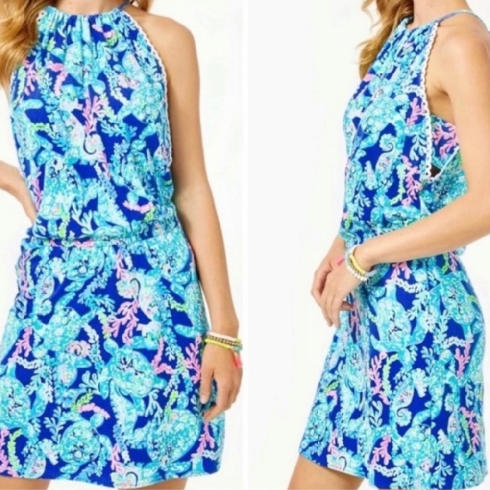 Like new Lilly Pulitzer, Gianni Corsica, Blue Turtle, Villa Skort Romper Dress